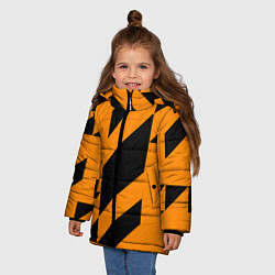Куртка зимняя для девочки Абстракция abstractart, цвет: 3D-черный — фото 2