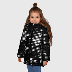 Куртка зимняя для девочки Pixel art - abstraction, цвет: 3D-светло-серый — фото 2