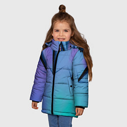 Куртка зимняя для девочки Светлые фигуры и листы, цвет: 3D-красный — фото 2