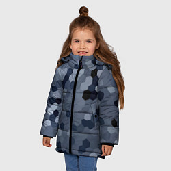 Куртка зимняя для девочки Камуфляж из сот, цвет: 3D-черный — фото 2