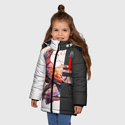 Куртка зимняя для девочки Птичка на ветке, цвет: 3D-черный — фото 2