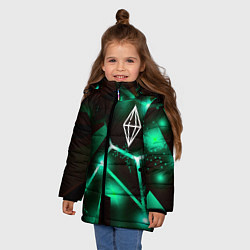 Куртка зимняя для девочки The Sims разлом плит, цвет: 3D-черный — фото 2