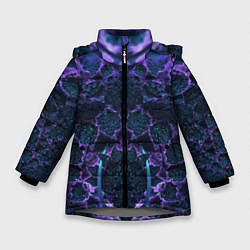 Куртка зимняя для девочки Фрактальное искусство, цвет: 3D-светло-серый