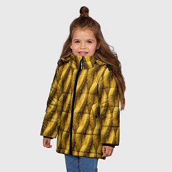 Куртка зимняя для девочки Сочная текстура из плетеного банана, цвет: 3D-черный — фото 2