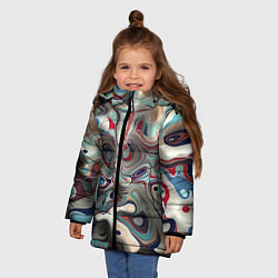 Куртка зимняя для девочки Сгусток красок, цвет: 3D-черный — фото 2