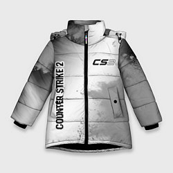 Зимняя куртка для девочки Counter Strike 2 glitch на светлом фоне: надпись,
