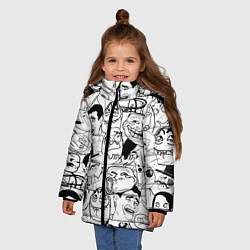 Куртка зимняя для девочки Сборник мемов, цвет: 3D-черный — фото 2