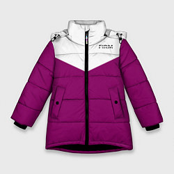 Куртка зимняя для девочки FIRM бело - пурпурный, цвет: 3D-черный