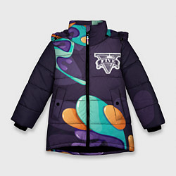 Зимняя куртка для девочки GTA graffity splash