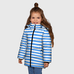 Куртка зимняя для девочки Тельняшка васильковая ВДВ, цвет: 3D-красный — фото 2