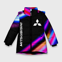 Куртка зимняя для девочки Mitsubishi speed lights, цвет: 3D-черный