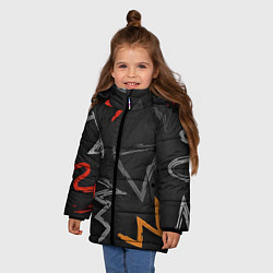 Куртка зимняя для девочки Паттерн фигуры, цвет: 3D-черный — фото 2