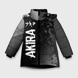 Куртка зимняя для девочки Akira glitch на темном фоне: по-вертикали, цвет: 3D-черный