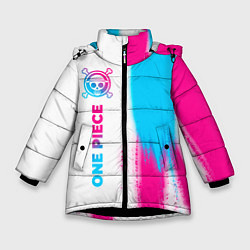 Зимняя куртка для девочки One Piece neon gradient style: по-вертикали