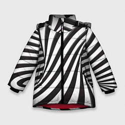 Куртка зимняя для девочки Полосатая зебра, цвет: 3D-красный