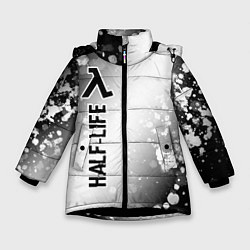 Куртка зимняя для девочки Half-Life glitch на светлом фоне: по-вертикали, цвет: 3D-черный