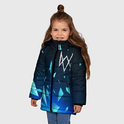 Куртка зимняя для девочки Watch Dogs взрыв частиц, цвет: 3D-черный — фото 2