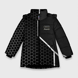 Куртка зимняя для девочки Audi sign, цвет: 3D-черный