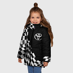 Куртка зимняя для девочки Toyota racing flag, цвет: 3D-черный — фото 2