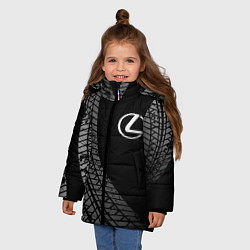 Куртка зимняя для девочки Lexus tire tracks, цвет: 3D-черный — фото 2