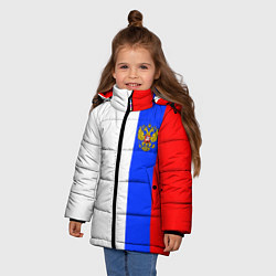 Куртка зимняя для девочки Цвета России - герб, цвет: 3D-черный — фото 2