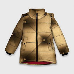 Куртка зимняя для девочки Текстура обивки, цвет: 3D-красный