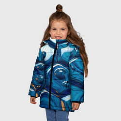 Куртка зимняя для девочки Водяные наносоты, цвет: 3D-светло-серый — фото 2
