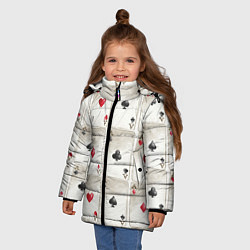 Куртка зимняя для девочки Покер, цвет: 3D-светло-серый — фото 2