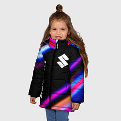 Куртка зимняя для девочки Suzuki speed lights, цвет: 3D-черный — фото 2