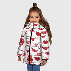 Куртка зимняя для девочки Сладкие губы, цвет: 3D-черный — фото 2