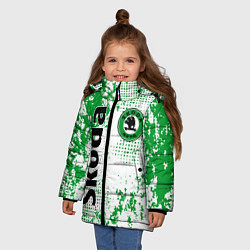 Куртка зимняя для девочки Skoda auto logo, цвет: 3D-светло-серый — фото 2