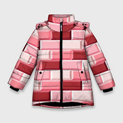 Куртка зимняя для девочки Красные кирпичи, цвет: 3D-черный