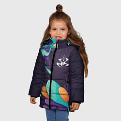 Куртка зимняя для девочки Hitman graffity splash, цвет: 3D-черный — фото 2