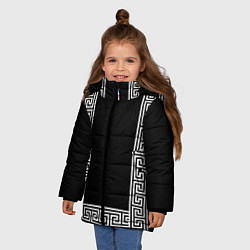 Куртка зимняя для девочки Египетский орнамент на черном фоне, цвет: 3D-черный — фото 2