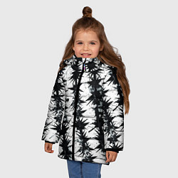 Куртка зимняя для девочки Паттерн с колючей проволокой, цвет: 3D-светло-серый — фото 2