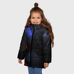 Куртка зимняя для девочки Black green blue red, цвет: 3D-светло-серый — фото 2