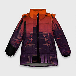 Куртка зимняя для девочки Секретный город, цвет: 3D-светло-серый