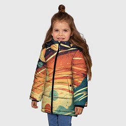 Куртка зимняя для девочки Абстрактный арт нейросети, цвет: 3D-черный — фото 2