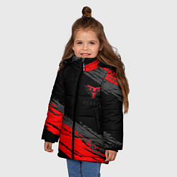 Куртка зимняя для девочки Heroic black, цвет: 3D-красный — фото 2