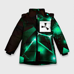 Куртка зимняя для девочки Rust разлом плит, цвет: 3D-черный