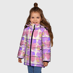 Куртка зимняя для девочки Нежные сердечки, цвет: 3D-красный — фото 2