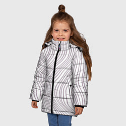Куртка зимняя для девочки Кривые линии, цвет: 3D-светло-серый — фото 2