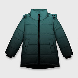 Куртка зимняя для девочки Градиент зелено-черный, цвет: 3D-черный