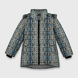 Куртка зимняя для девочки Мраморные цепи, цвет: 3D-светло-серый