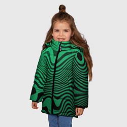 Куртка зимняя для девочки Абстрактный узор волн, цвет: 3D-светло-серый — фото 2