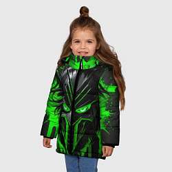 Куртка зимняя для девочки Неоновый мститель, цвет: 3D-красный — фото 2