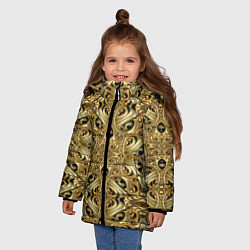 Куртка зимняя для девочки Золотая кольчуга, цвет: 3D-черный — фото 2