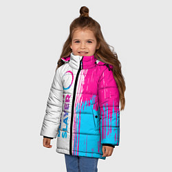 Куртка зимняя для девочки Demon Slayer neon gradient style: по-вертикали, цвет: 3D-черный — фото 2