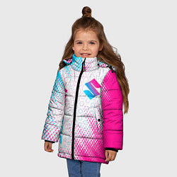 Куртка зимняя для девочки Suzuki neon gradient style: надпись, символ, цвет: 3D-черный — фото 2