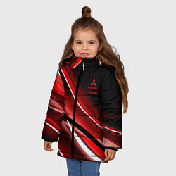 Куртка зимняя для девочки Mitsubishi emblem Митсубиши, цвет: 3D-красный — фото 2